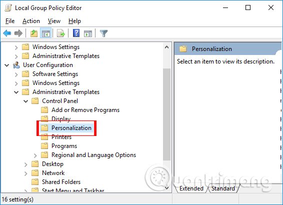 Giao diện Local Group Policy