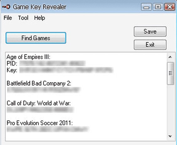 Công cụ tìm key Game Key Revealer