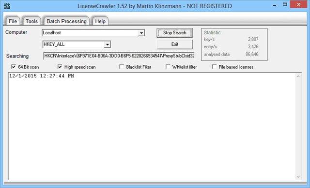 Công cụ tìm key LicenseCrawler