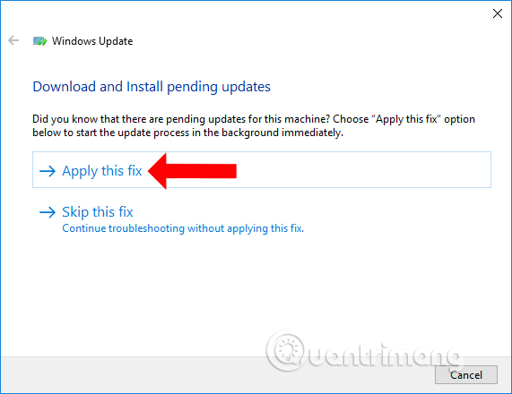 Sửa lỗi trên Windows Update