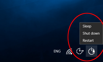 Tắt máy tính Windows 10 trên màn hình khóa Lock Screen