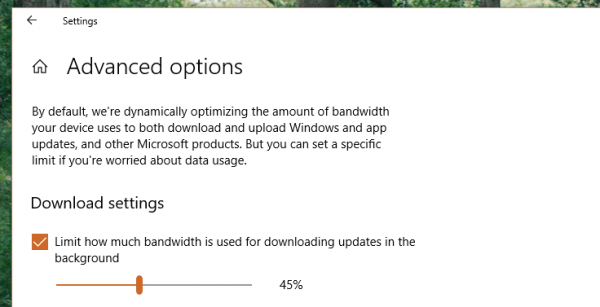 Giới hạn băng thông download cho Windows Update
