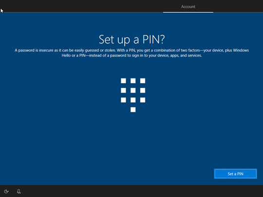 Yêu cầu thiết lập mã PIN đăng nhập theo mặc định