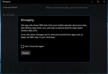 Windows 10 April 2018 Update vẫn sử dụng Messaging