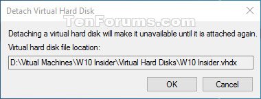 Cách đính kèm và tách các file VHD và VHDX trong Windows 10.7