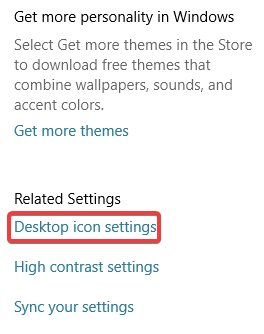 Chọn Desktop icon settings