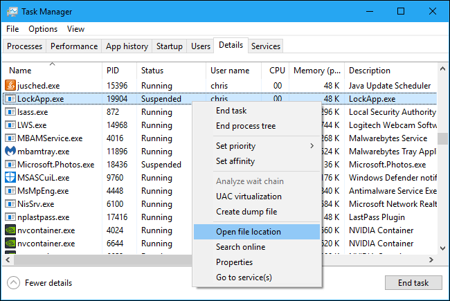 LockApp.exe trên Windows 10 là gì?
