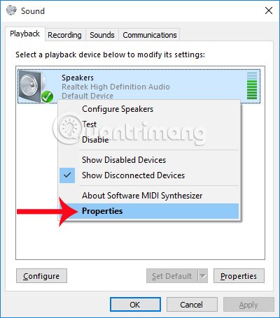 Lỗi âm thanh trên Windows 10