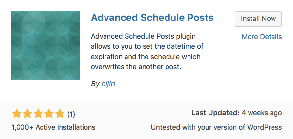 Advanced scheduled posts WordPress plugin