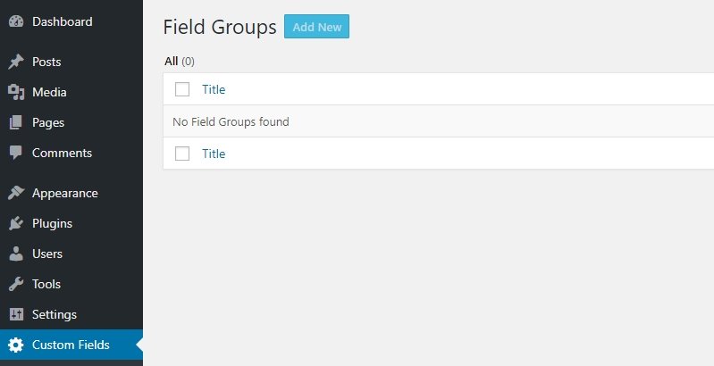 Tạo một custom field group mới
