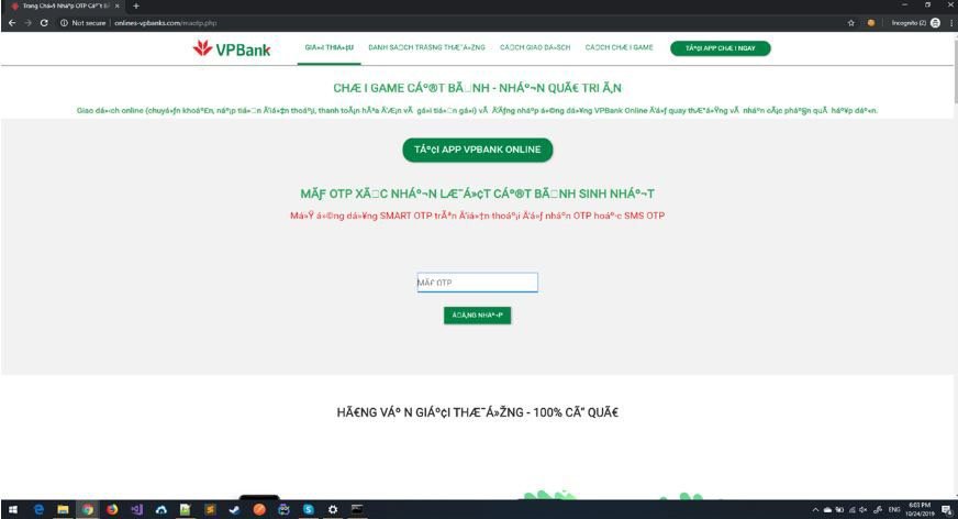 Cảnh báo chiến dịch lừa đảo mạo danh ngân hàng VPBank | CyRadar cảnh báo chiến dịch lừa đảo mạo danh ngân hàng VPBank