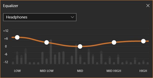 Groove sẽ mở Equalizer