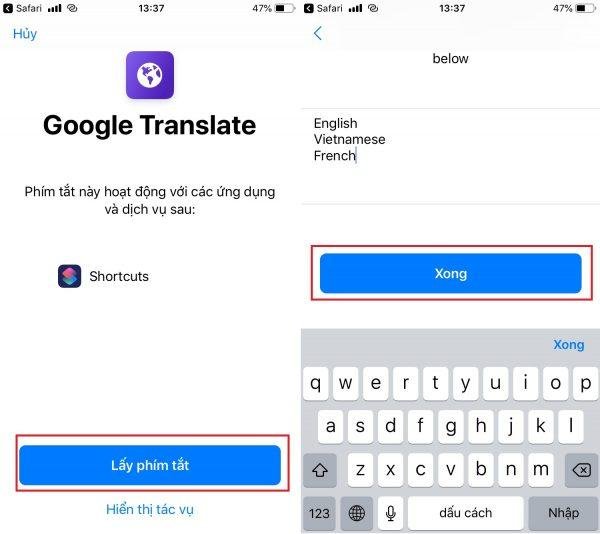 Hướng dẫn cách dịch nhanh bằng Siri Shortcuts trên iPhone