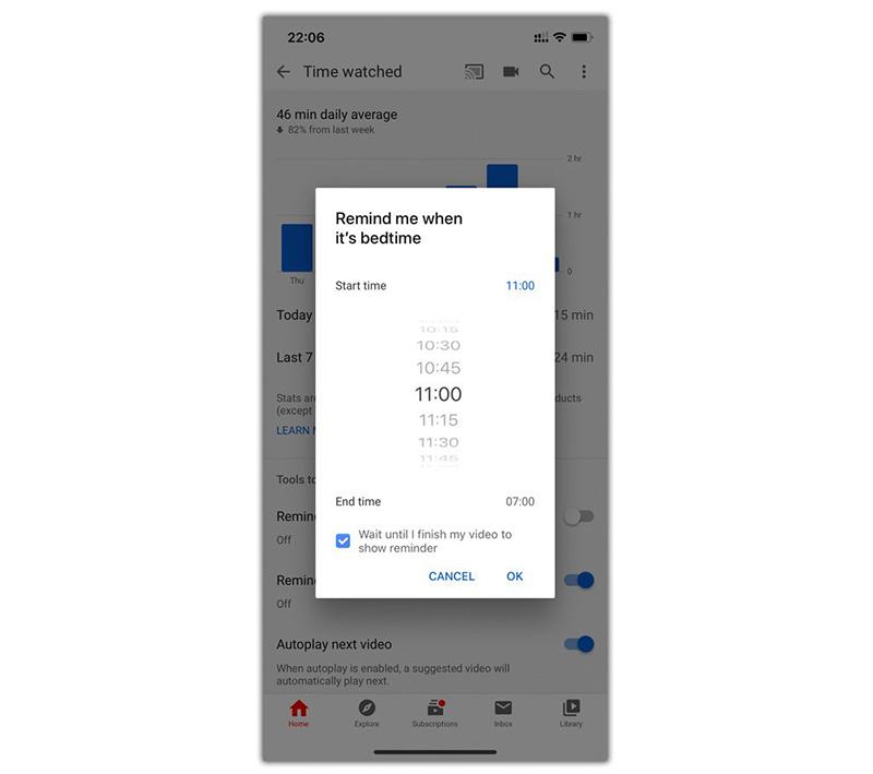 YouTube bổ sung thêm tính năng mới, nhắc nhở người dùng đi ngủ sớm2