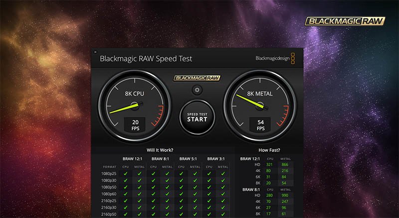 Blackmagic Disk Speed Test (macOS)
