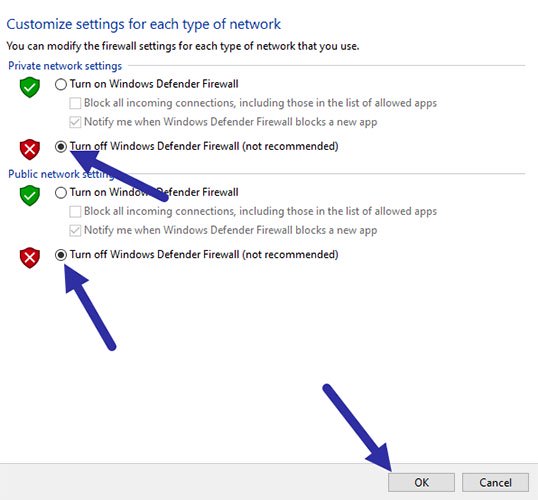 Vô hiệu hóa hoặc tắt Windows Firewall