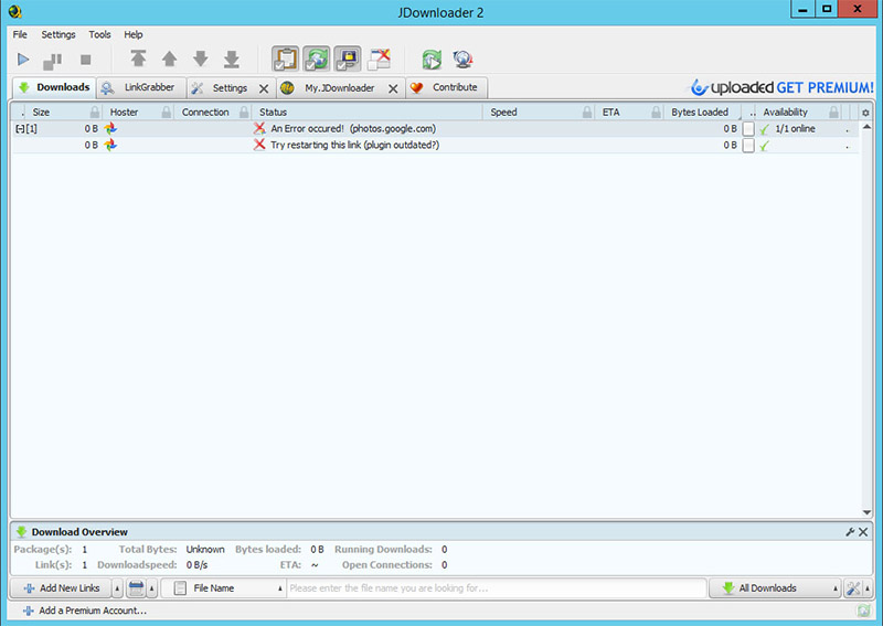 Phần mềm JDownloader 2