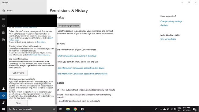 Tắt Cortana trên Windows 10 7 Cuộn xuống dưới cùng của cửa sổ và chọn Clear