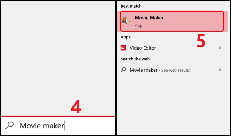 Cách mở Windows Movie Maker