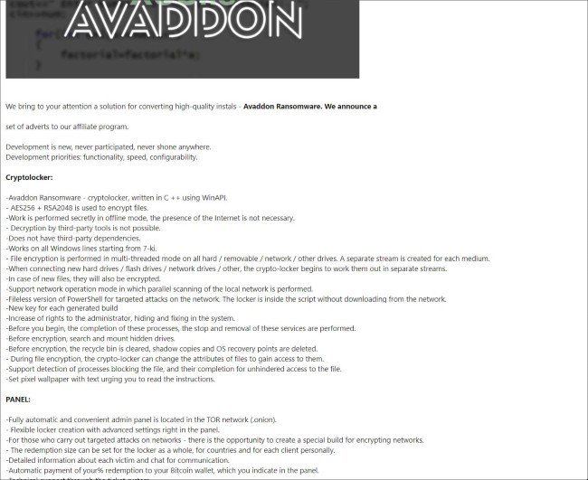 Avaddon đang rất tích cực tìm kiếm đại lý