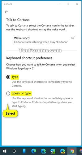 Chọn Type hoặc Speak or type trong Keyboard shortcut preference