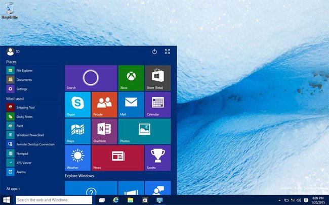 Giao diện Windows 10