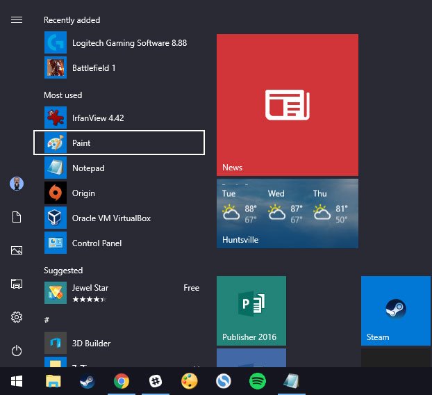 Mở các mục trên Taskbar bằng shortcut