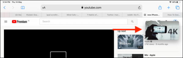 Hướng dẫn đưa tính năng Picture-in-Picture của Youtube lên iPad5
