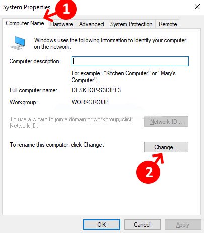 Cách đổi tên thiết bị Bluetooth trên Windows 10 8 Trong cửa sổ System Properties, chọn tab Computer Name, rồi nhấp vào nút Change
