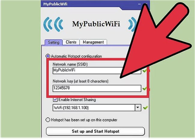 Cách sử dụng PC Windows 10 làm WiFi extender 4 Chọn một tên mạng và mật khẩu