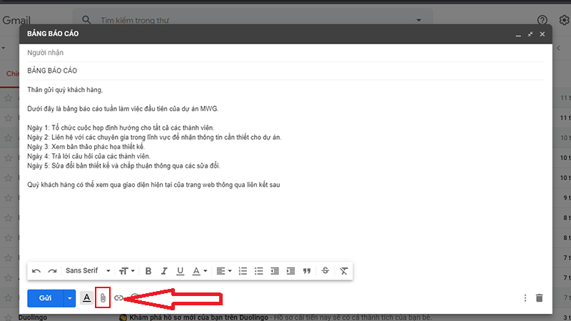 Hình ảnh đính kèm tệp trong Gmail