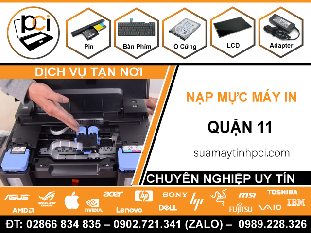 Địa Chỉ Nạp Mực Máy In Quận 11 – Dịch Vụ Lấy Ngay
