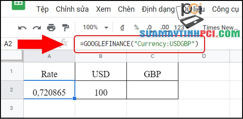 Cách chuyển đổi tiền tệ trên Google Sheet dựa theo thời gian thực tế - Thủ thuật máy tính