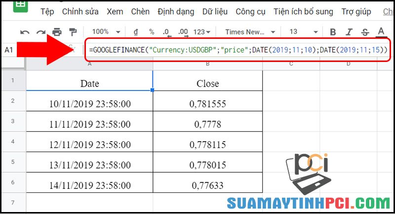 Cách chuyển đổi tiền tệ trên Google Sheet dựa theo thời gian thực tế - Thủ thuật máy tính