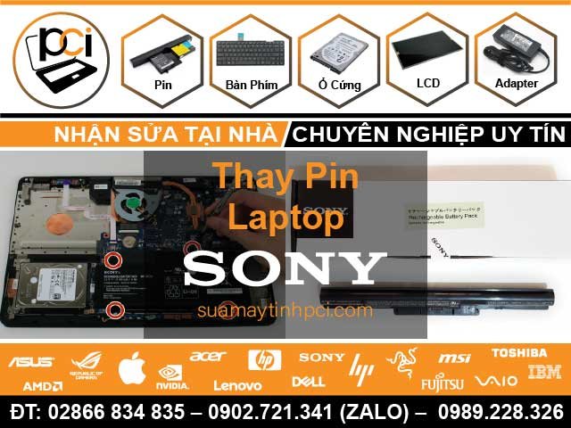 Thay Pin Laptop Sony – Giá Rẻ Uy Tín – Có Pin Chính Hãng