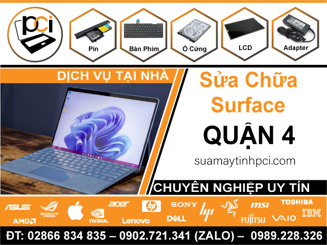 Sửa Surface quận 4 – Sửa Lấy Liền, Tận Nơi, Giá Rẻ