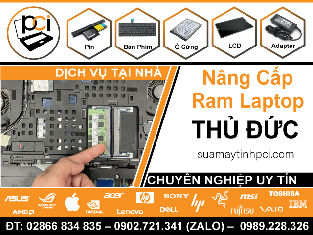 Nâng Cấp Ram Laptop Quận Thủ Đức Tại Nhà