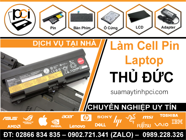 Sửa Chữa – Làm Cell Pin Laptop Quận Thủ Đức