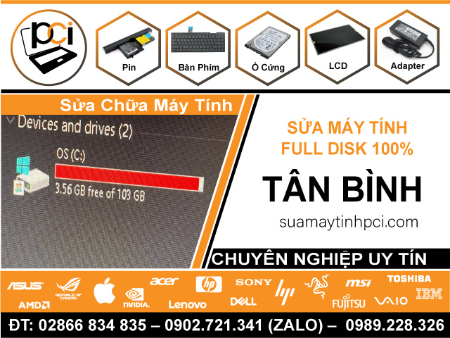 Địa Chỉ Sửa Máy Tính Bị Lỗi Full Disk 100% Trên Máy Tính Tại Quận Tân Bình