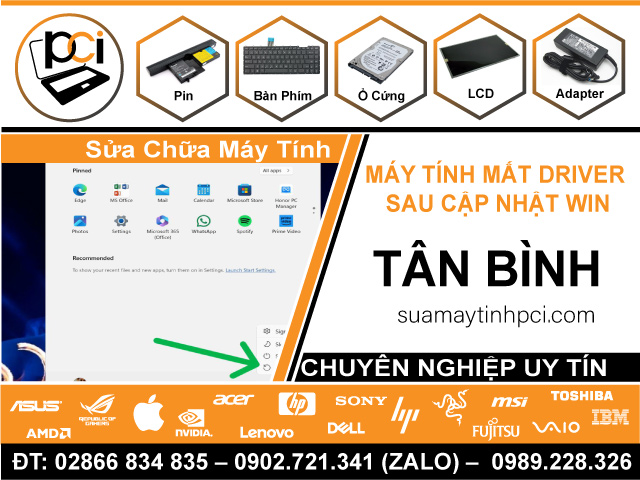Dịch Vụ Sửa Máy Tính Bị Mất Driver Sau Update Windows Tại Quận Tân Bình