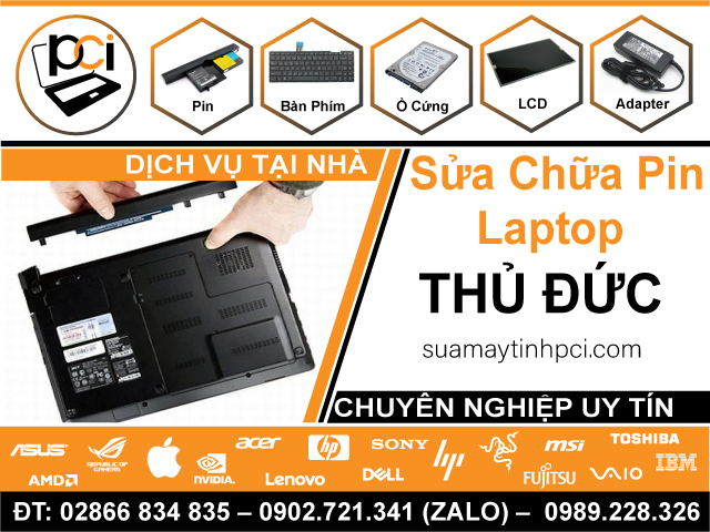 Sửa Pin Laptop Quận Thủ Đức