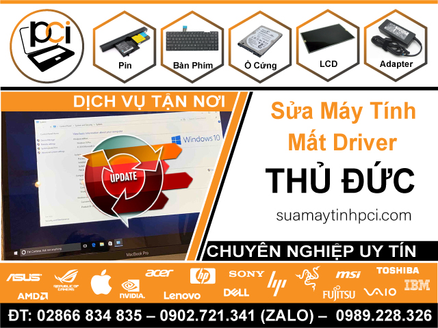 Cửa Hàng Sửa Máy Tính Mất Driver Tại Thủ Đức Tận Nơi