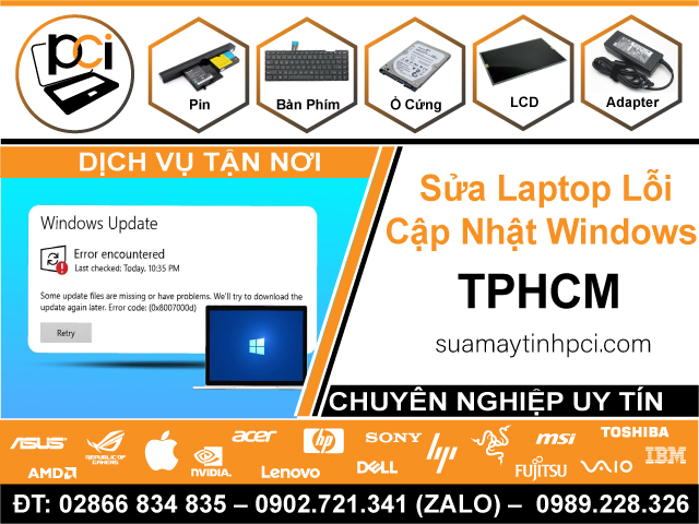 Địa Chỉ Sửa Laptop Lỗi Cập Nhật Win TPHCM