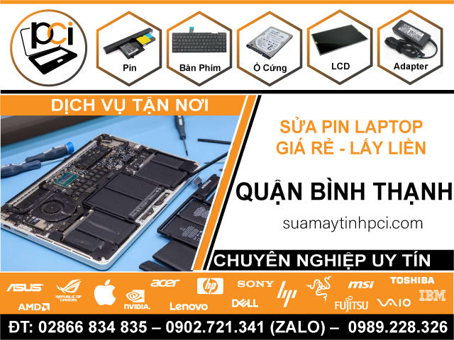Sửa Pin Laptop Quận Bình Thạnh