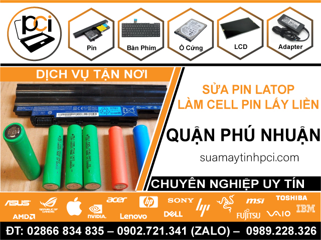 Sửa Pin Laptop Quận Phú Nhuận