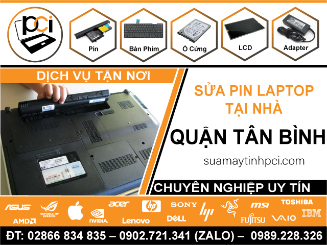 Sửa Pin Laptop Quận Tân Bình