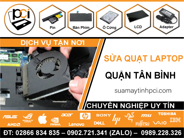Sửa Quạt Tản Nhiệt Laptop Quận Tân Bình