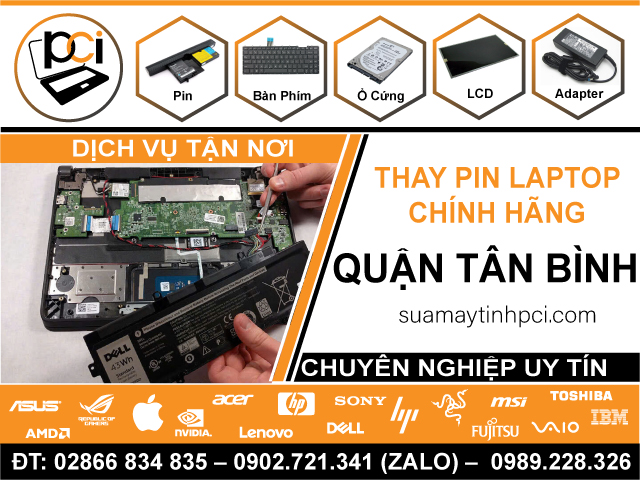 Thay Pin Laptop Quận Tân Bình