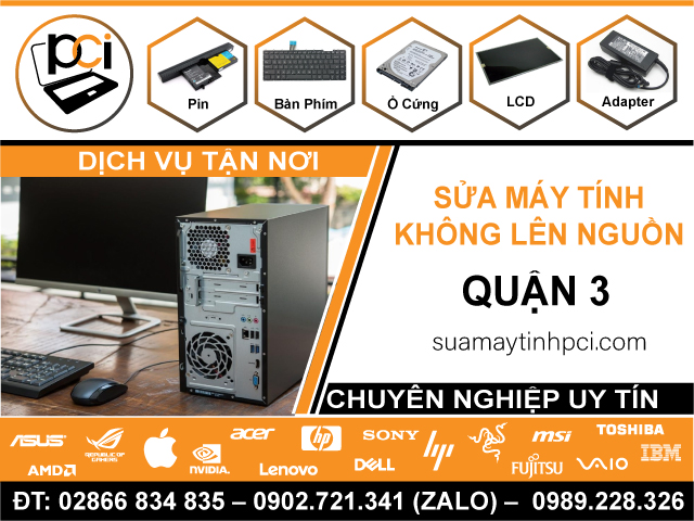 Sửa Máy Tính Không Lên Nguồn Quận 3 Tận Nơi