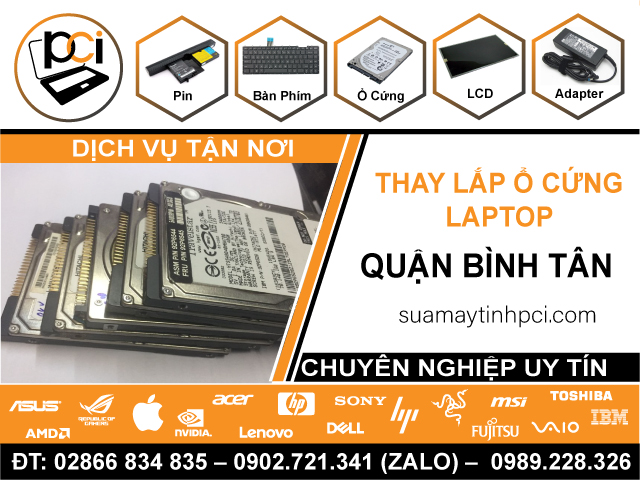 Thay Ổ Cứng Laptop Quận Bình Tân Tận Nhà